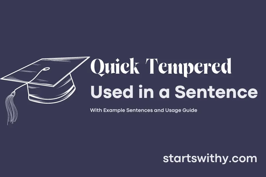 Sentence with Quick Tempered