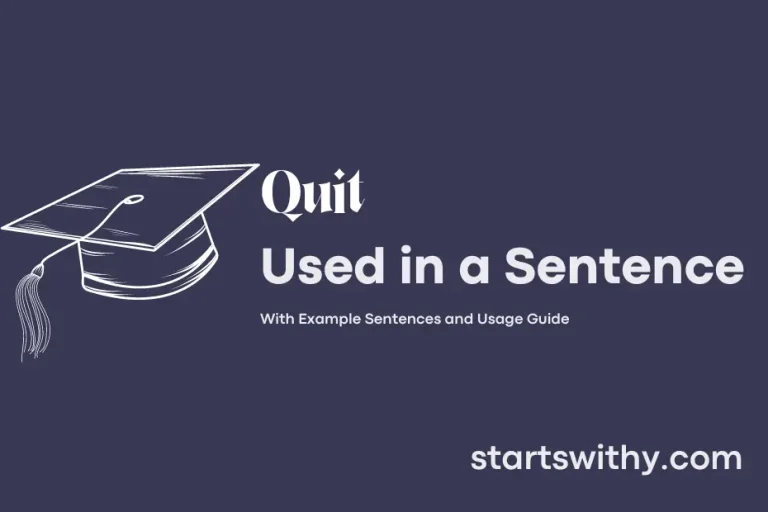 QUIT in a Sentence Examples 21 Ways to Use Quit