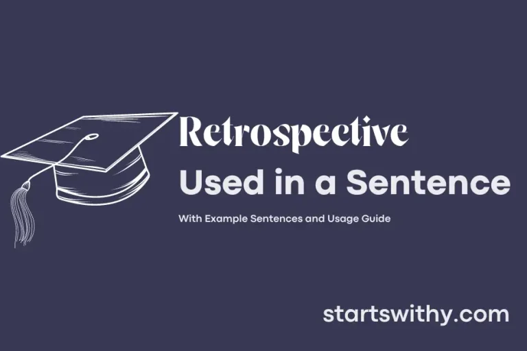 RETROSPECTIVE in a Sentence Examples 21 Ways to Use Retrospective