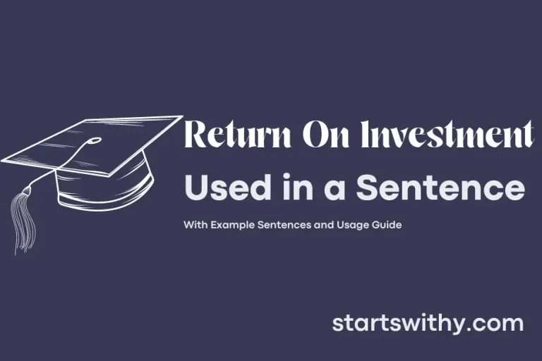 RETURN ON INVESTMENT in a Sentence Examples 21 Ways to Use Return On