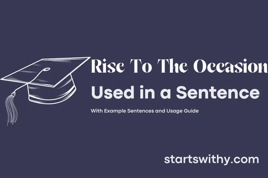Sentence with Rise To The Occasion