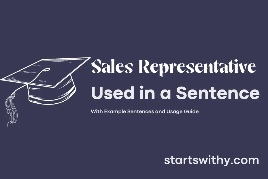 Sentence with Sales Representative