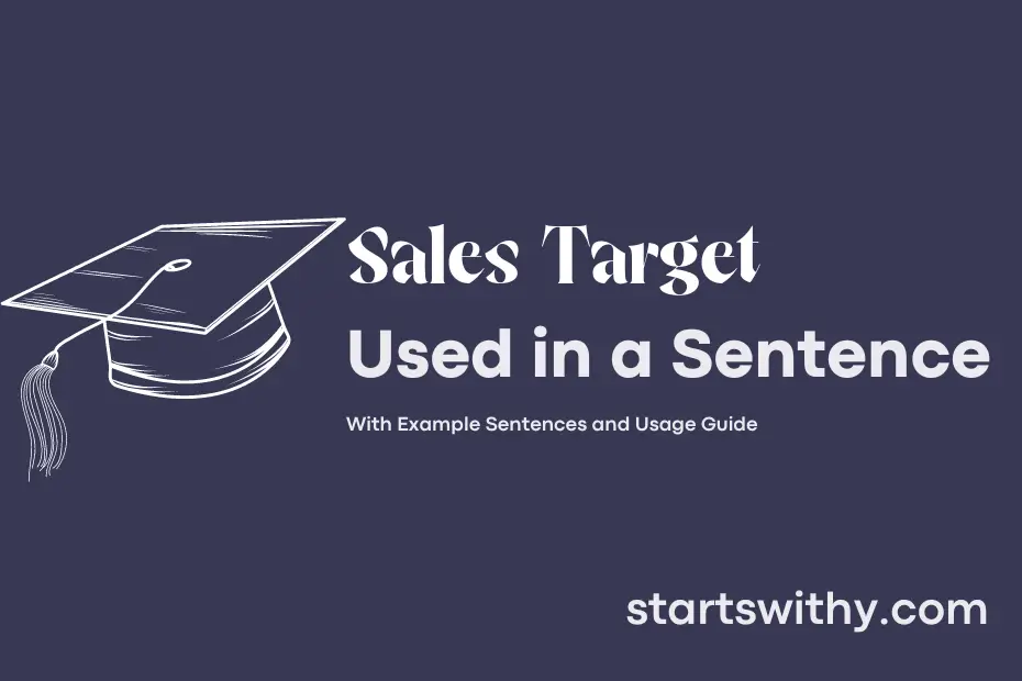 Sentence with Sales Target