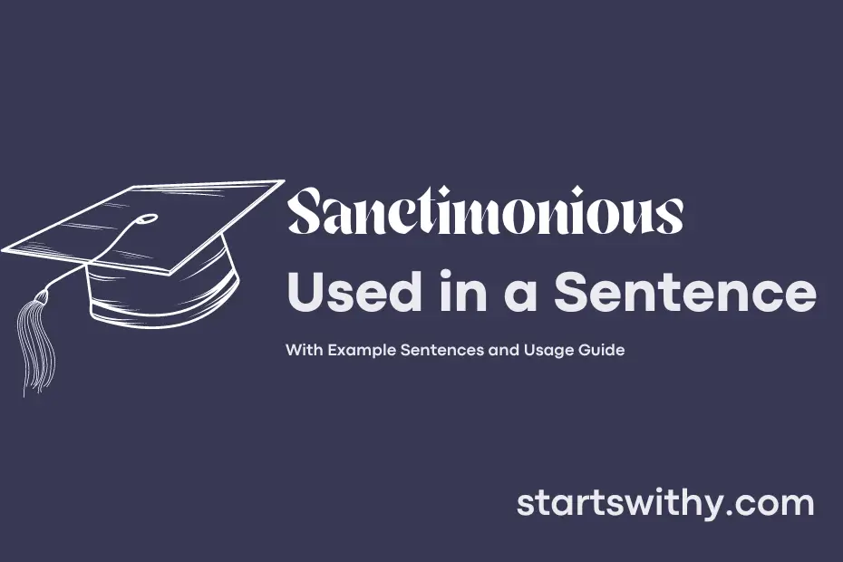 Sentence with Sanctimonious