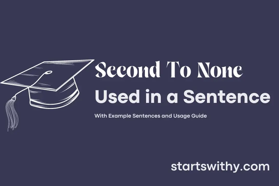 Sentence with Second To None