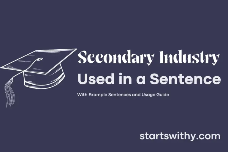SECONDARY INDUSTRY in a Sentence Examples 21 Ways to Use Secondary