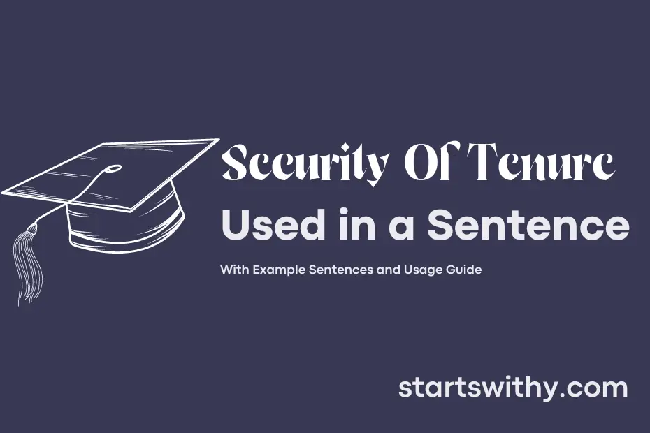Sentence with Security Of Tenure