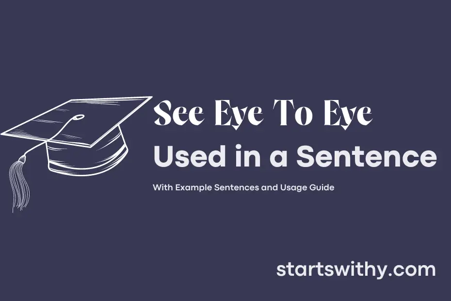 Sentence with See Eye To Eye