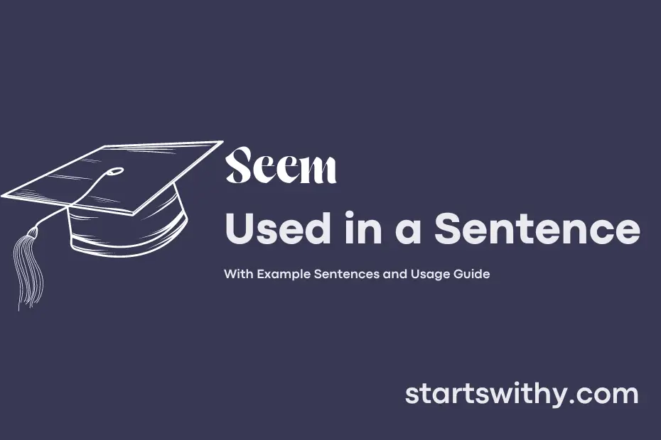 Sentence with Seem