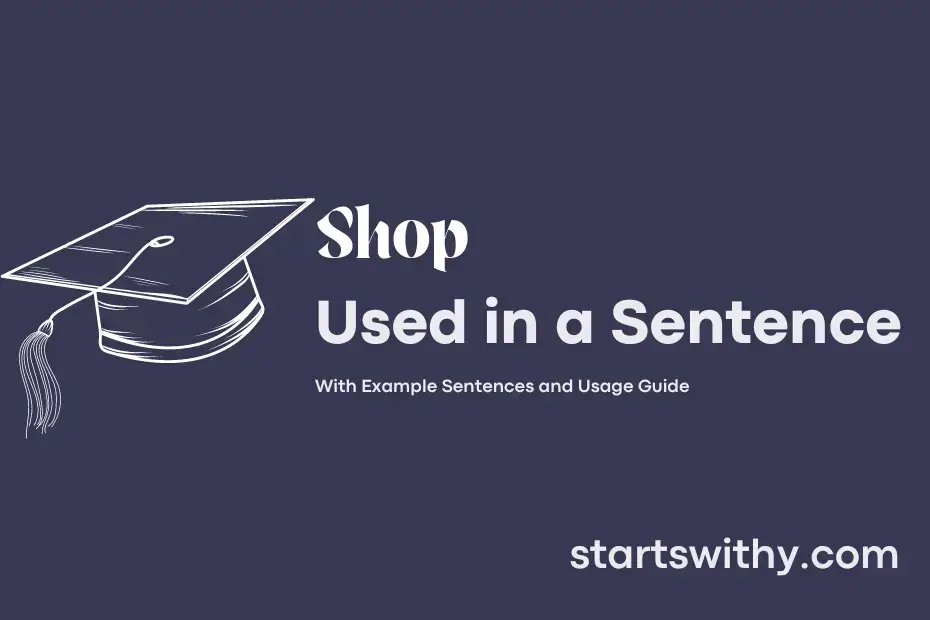 Sentence with Shop