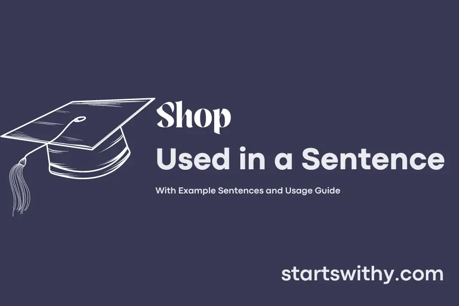 Sentence with Shop