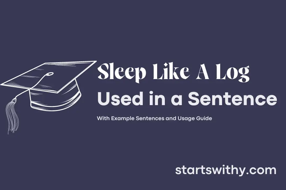 Sentence with Sleep Like A Log