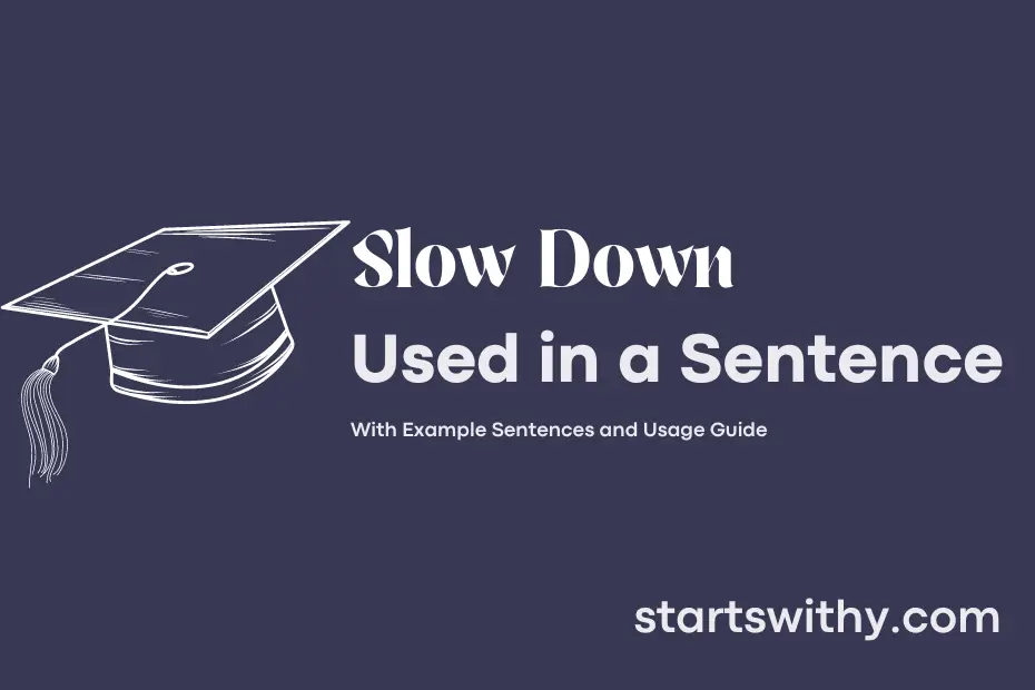 Sentence with Slow Down