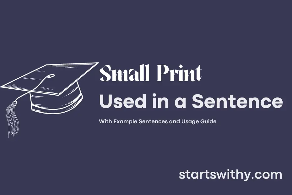 Sentence with Small Print