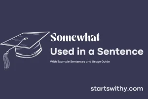 SOMEWHAT in a Sentence Examples: 21 Ways to Use Somewhat