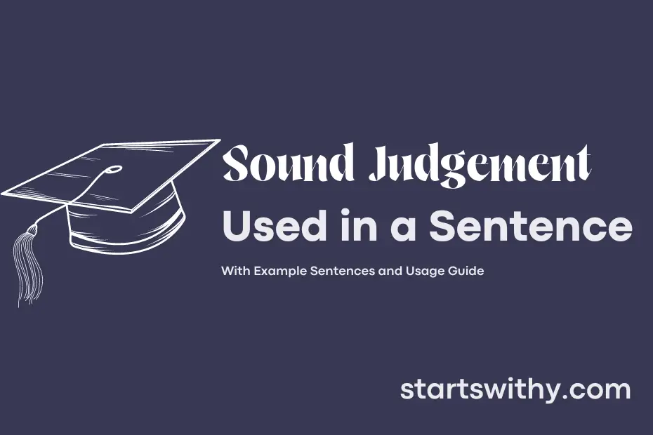 Sentence with Sound Judgement