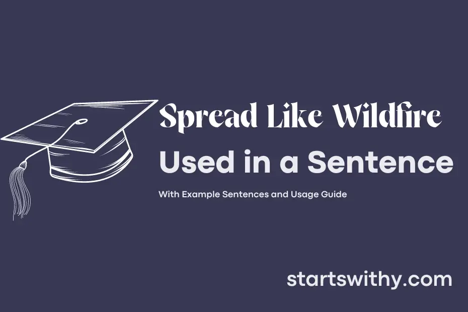 Sentence with Spread Like Wildfire