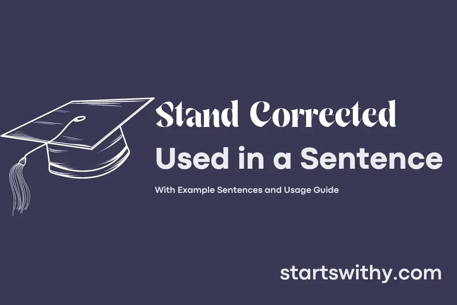 Sentence with Stand Corrected