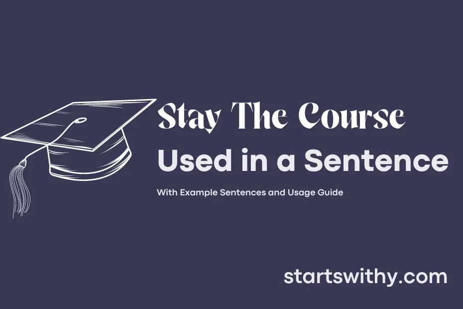 Sentence with Stay The Course