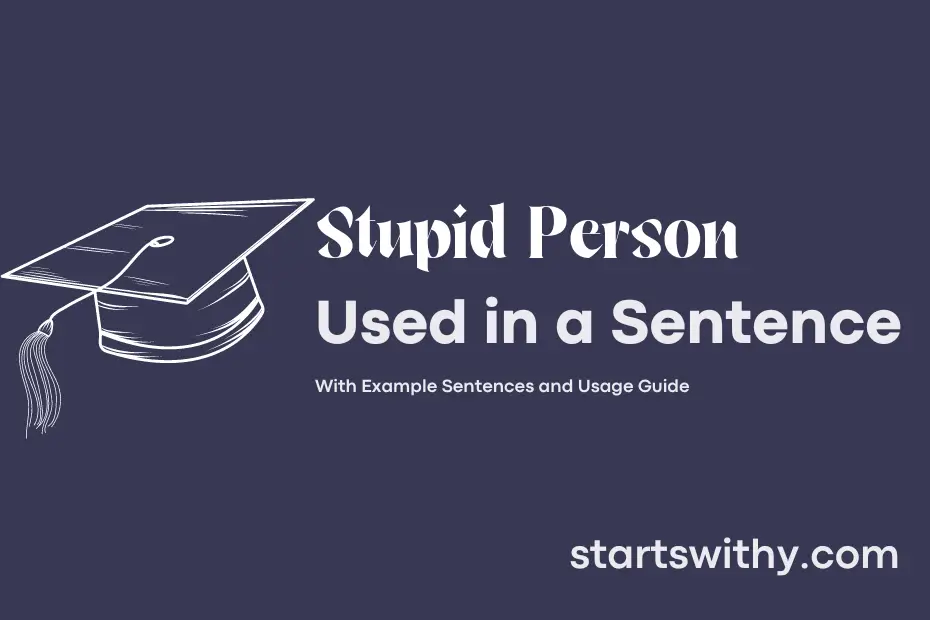 Sentence with Stupid Person