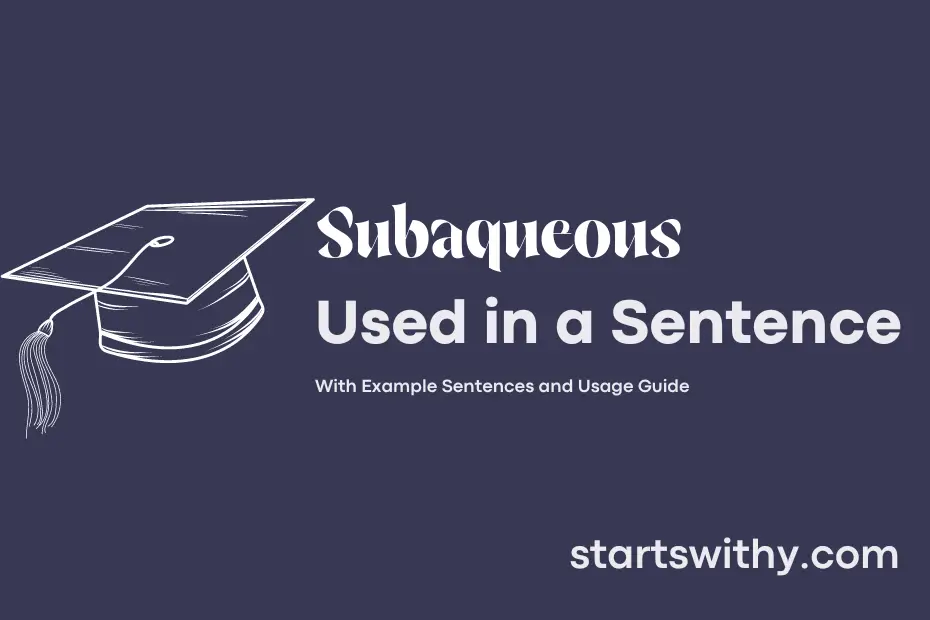 Sentence with Subaqueous