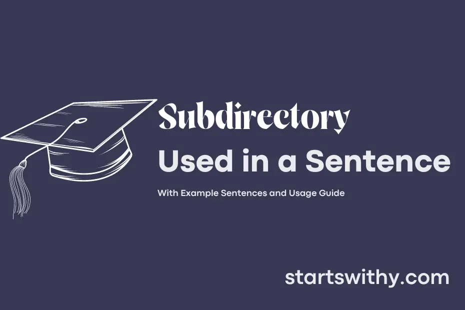 Sentence with Subdirectory