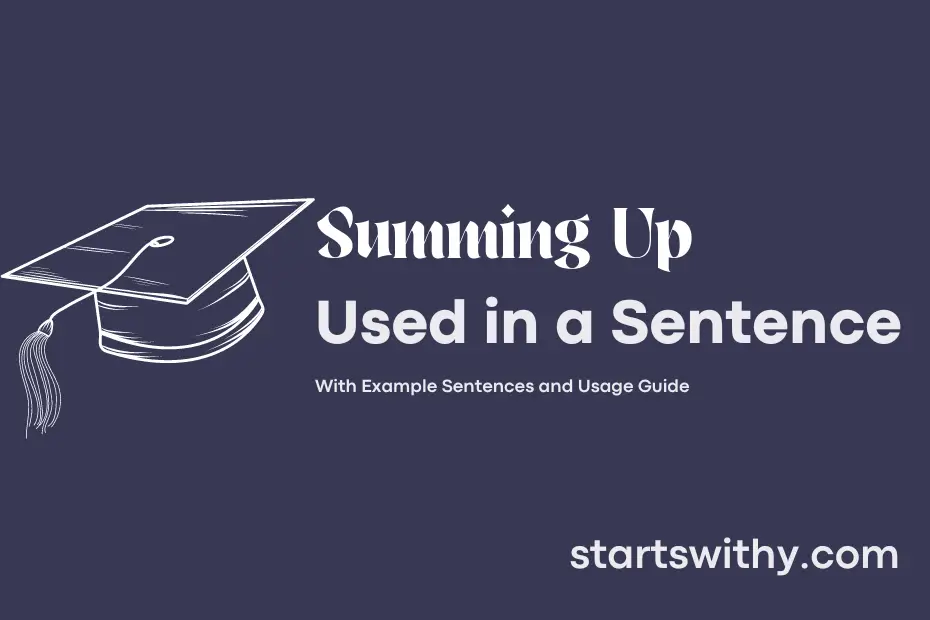Sentence with Summing Up