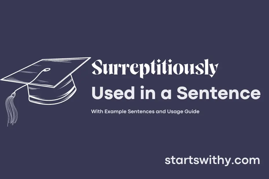 Sentence with Surreptitiously