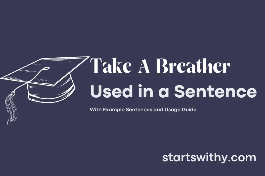 Sentence with Take A Breather