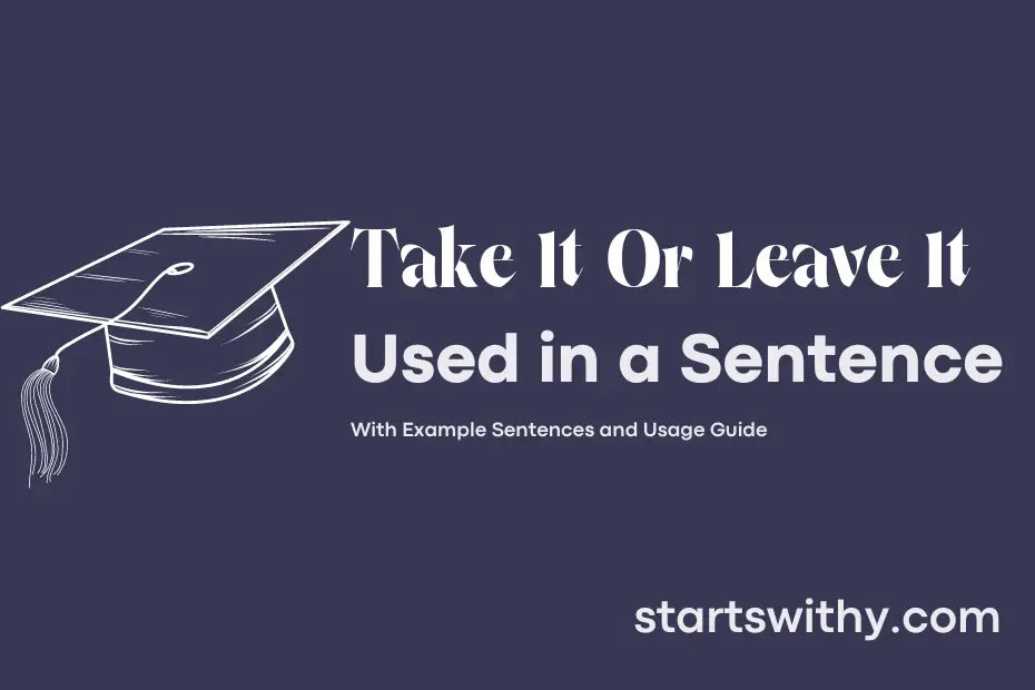 Sentence with Take It Or Leave It