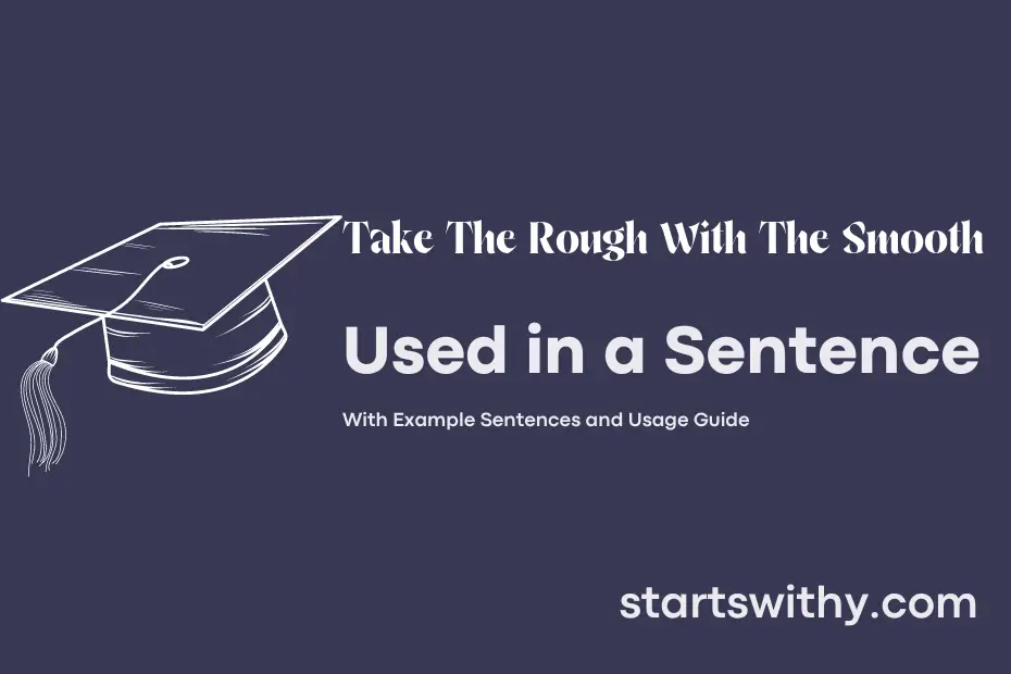 Sentence with Take The Rough With The Smooth