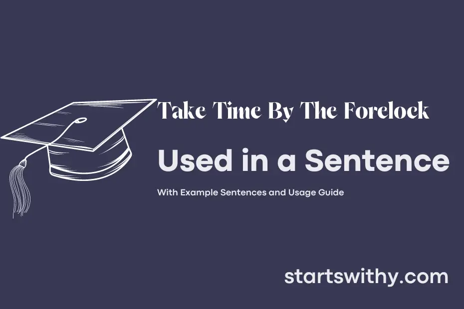 Sentence with Take Time By The Forelock