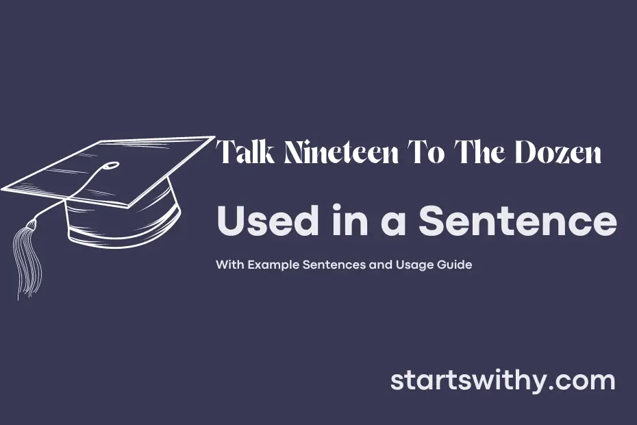 Sentence with Talk Nineteen To The Dozen