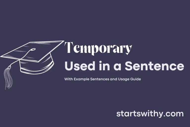 TEMPORARY in a Sentence Examples 21 Ways to Use Temporary