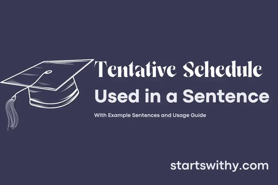 Sentence with Tentative Schedule