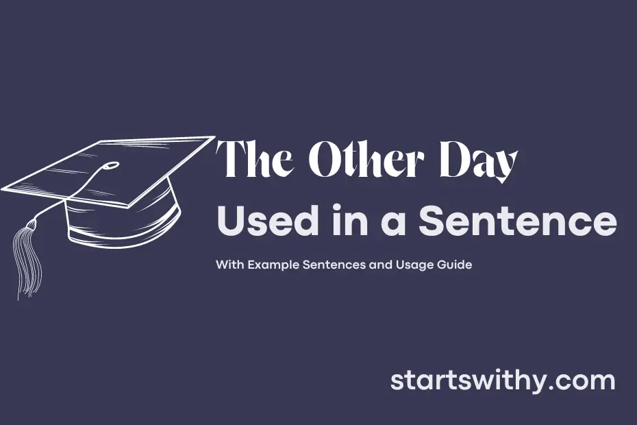 Sentence with The Other Day