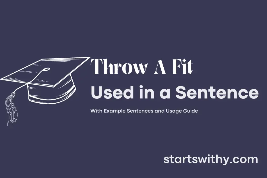 Sentence with Throw A Fit