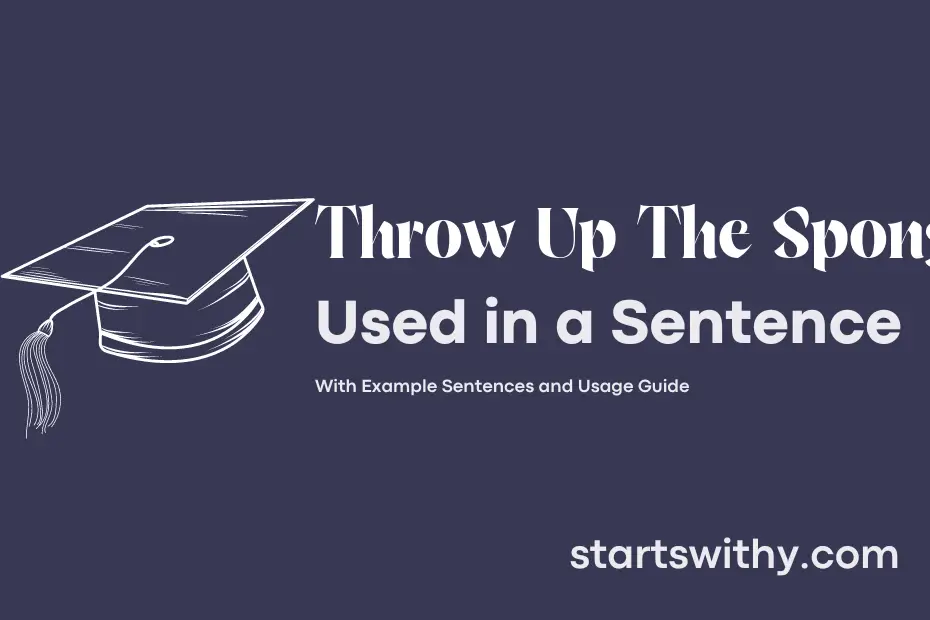 Sentence with Throw Up The Sponge