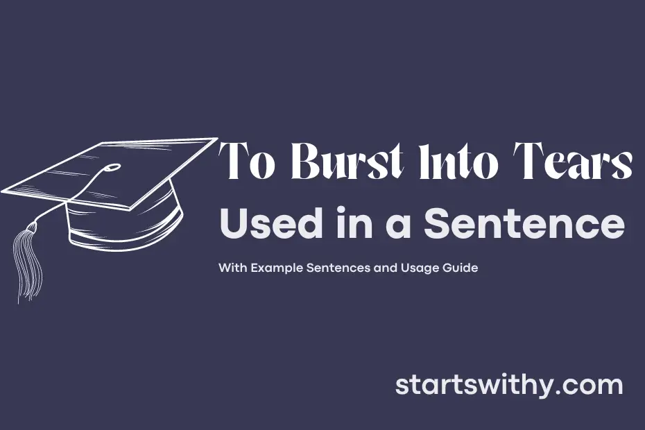 Sentence with To Burst Into Tears
