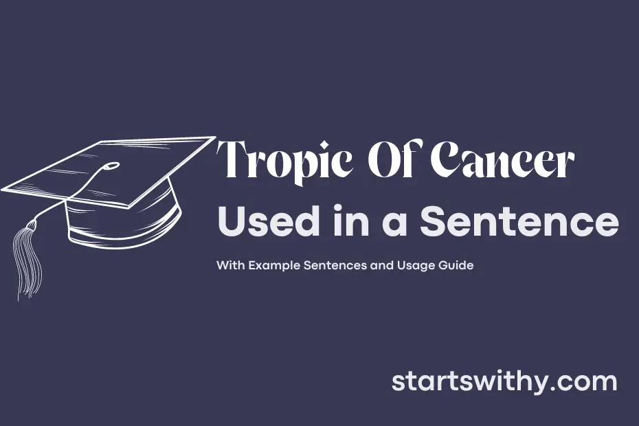 Sentence with Tropic Of Cancer
