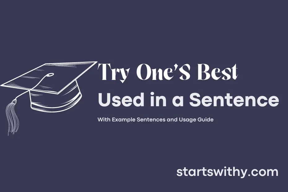 Sentence with Try One'S Best