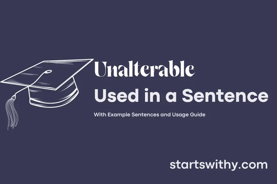Sentence with Unalterable