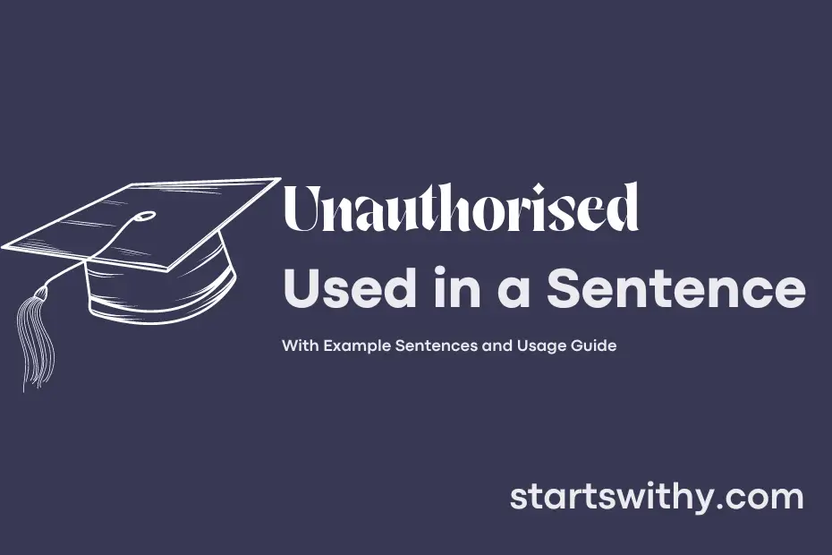 Sentence with Unauthorised