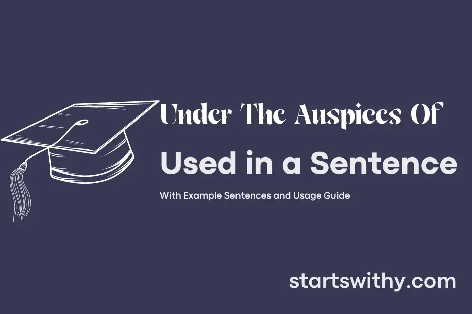 Sentence with Under The Auspices Of