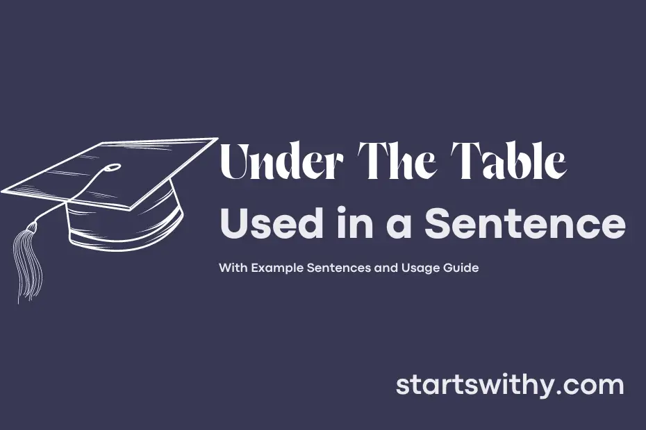 Sentence with Under The Table
