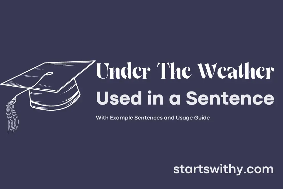 Sentence with Under The Weather
