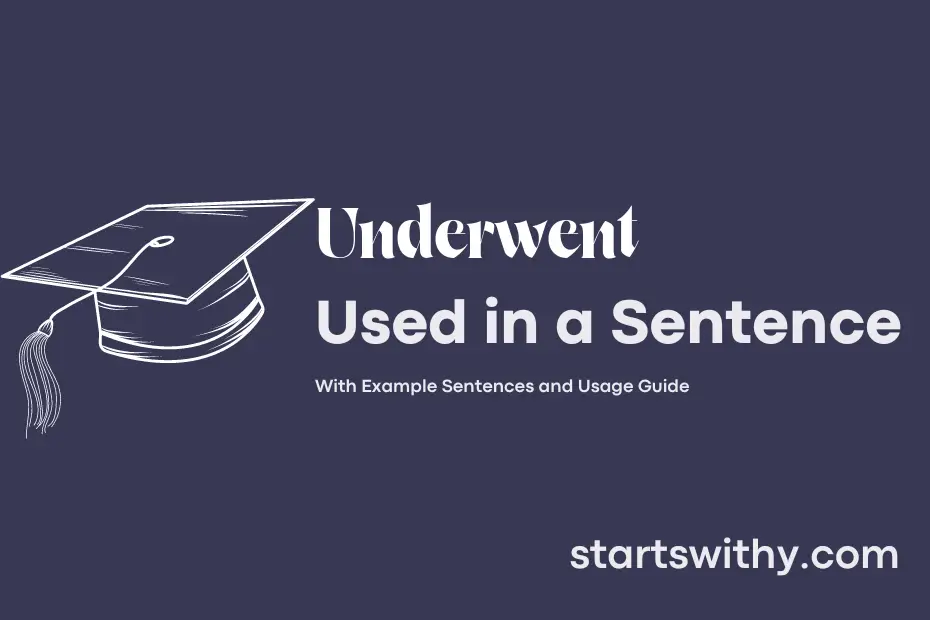 Sentence with Underwent