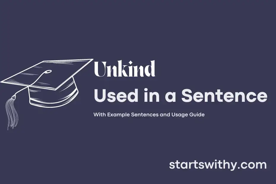 Sentence with Unkind
