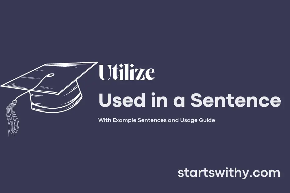 Sentence with Utilize