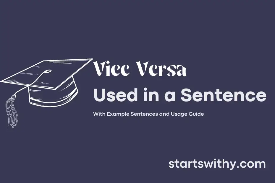 Sentence with Vice Versa
